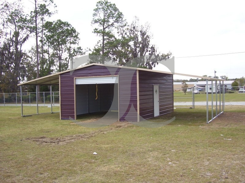 Enclosed Metal Barn | Boxed Eave Roof | 44W x 21L x 10H | Lean-tos Enclosed Metal Barn | Boxed Eave Roof | 44W x 21L x 10H | Lean-tos