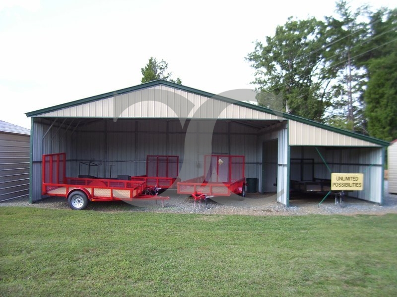 All-Steel Barn Shelter | Vertical Roof | 42W x 21L x 10H | Continuous Roof All-Steel Barn Shelter | Vertical Roof | 42W x 21L x 10H | Continuous Roof