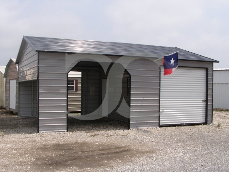 Garage | Boxed Eave Roof | 22W x 31L x 9H | Metal Garage Shelter Garage | Boxed Eave Roof | 22W x 31L x 9H | Metal Garage Shelter