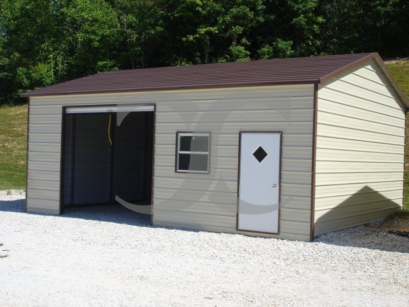 Garage | Boxed Eave Roof | 22W x 26L x 9H | Side Entry Metal Garage Garage | Boxed Eave Roof | 22W x 26L x 9H | Side Entry Metal Garage