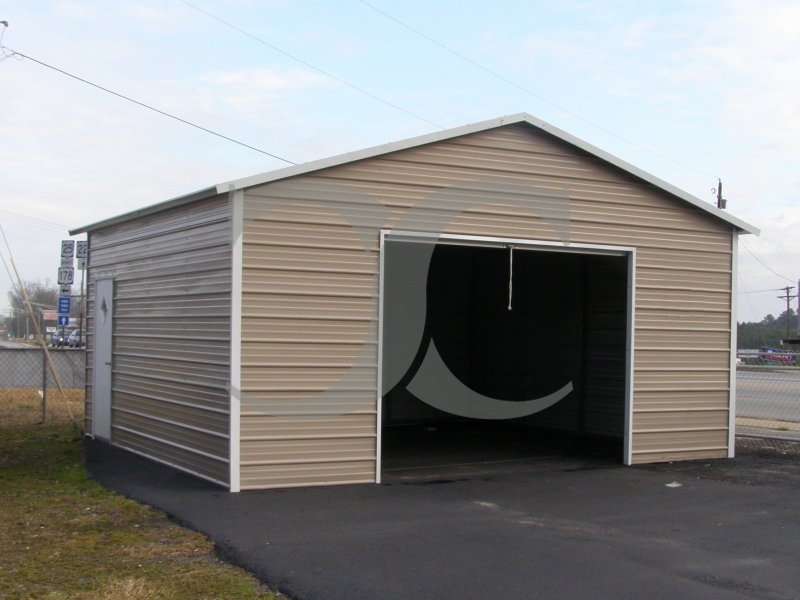 Garage | Boxed Eave Roof | 20W x 21L x 9H | Metal Garage for 1 Car Garage | Boxed Eave Roof | 20W x 21L x 9H | Metal Garage for 1 Car