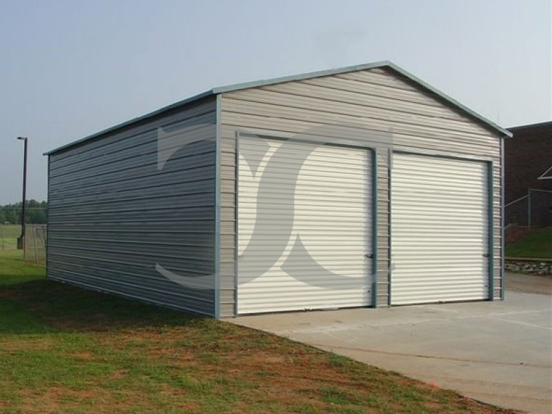 Garage | Boxed Eave Roof | 22W x 26L x 9H | Steel Garage Two Cars Garage | Boxed Eave Roof | 22W x 26L x 9H | Steel Garage Two Cars
