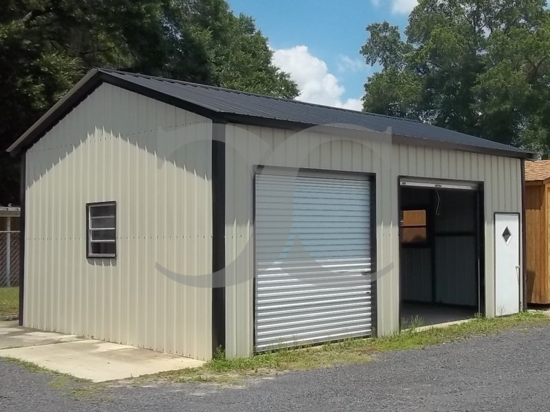 All Steel Garage | Vertical Roof | 20W x 26L x 10H | Side Entry All Steel Garage | Vertical Roof | 20W x 26L x 10H | Side Entry
