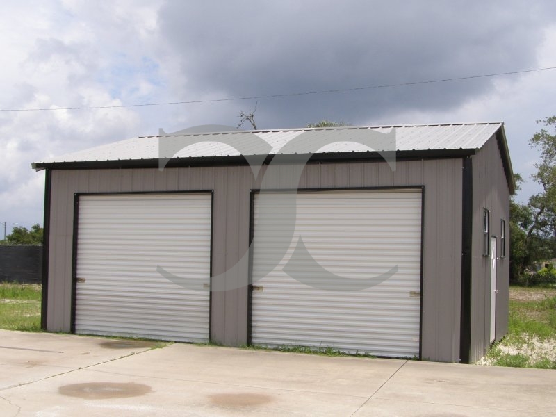 Metal Garage | Vertical Roof | 22W x 26L x 10H | Side-Entry Metal Garage | Vertical Roof | 22W x 26L x 10H | Side-Entry