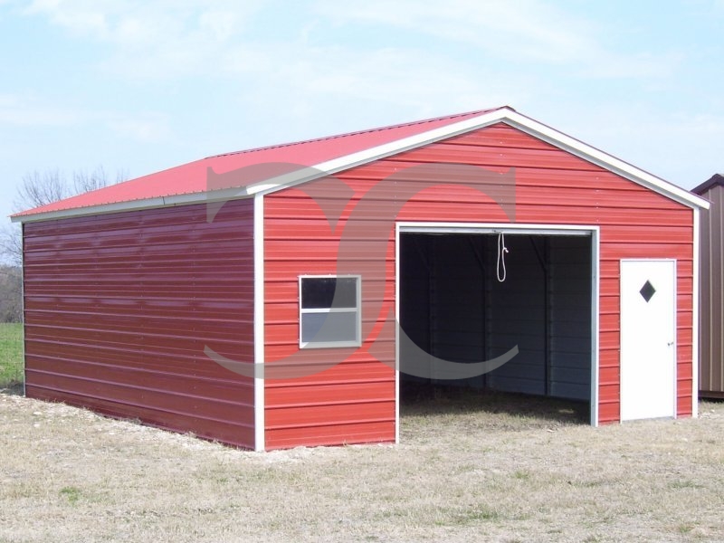 Garage | Vertical Roof | 20W x 26L x 8H | Single Car Garage Garage | Vertical Roof | 20W x 26L x 8H | Single Car Garage
