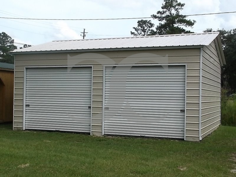 2-Car Garage | Vertical Roof | 20W x 21L x 9H | Side Entry Metal Garage 2-Car Garage | Vertical Roof | 20W x 21L x 9H | Side Entry Metal Garage