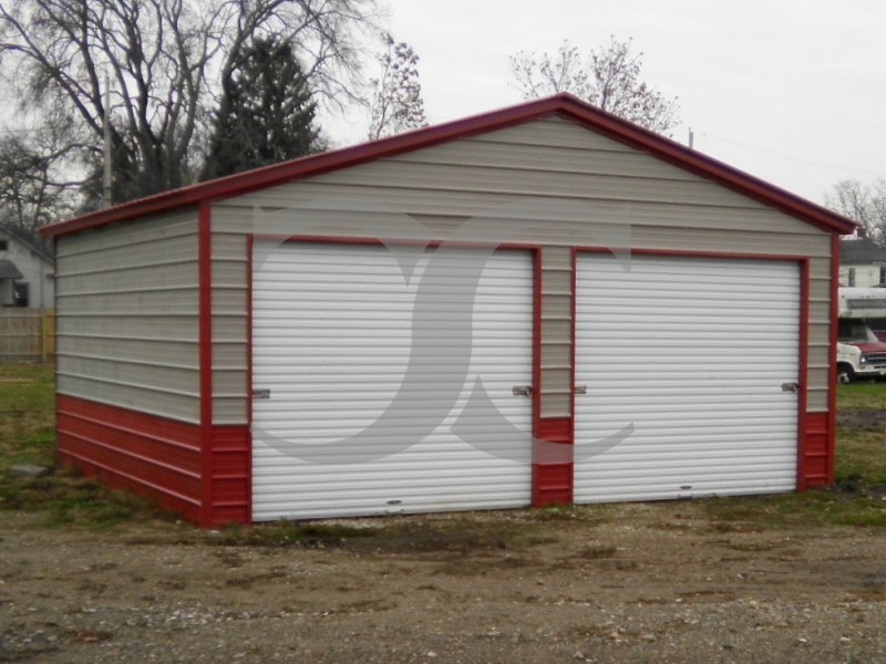 2-Bay Garage | Vertical Roof | 20W x 21L x 9H | Metal Garage 2-Bay Garage | Vertical Roof | 20W x 21L x 9H | Metal Garage