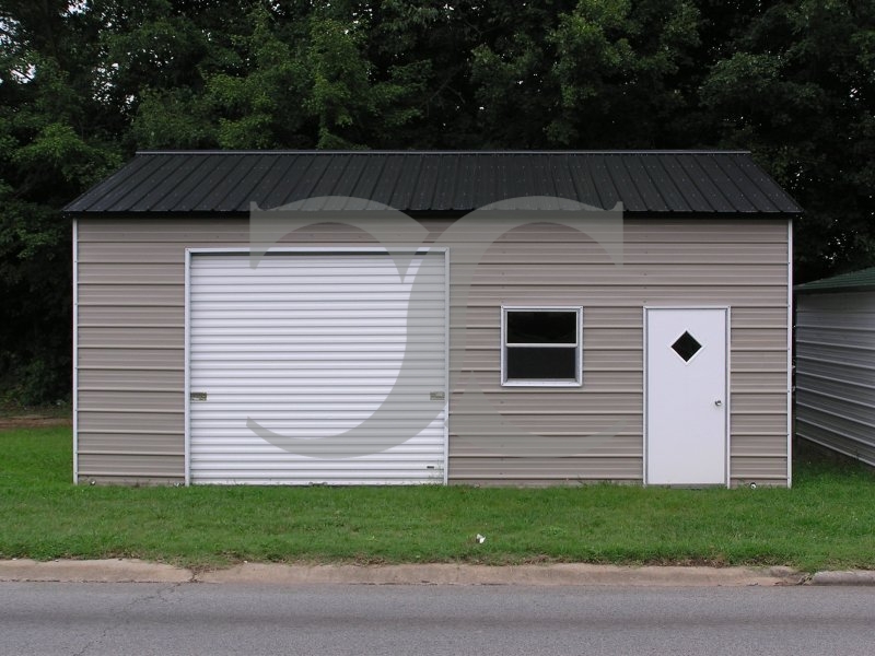 Enclosed Garage | Vertical Roof | 22W x 26L x 9H | Side Entry Enclosed Garage | Vertical Roof | 22W x 26L x 9H | Side Entry